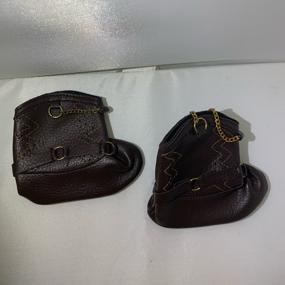 EUC American Girl Western Boots Cowgirl Brown with gold chain and accents